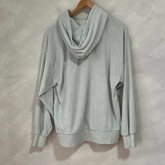 Aritzia TNA terry towel boyfriend hoodie sweatshirt sweater size S-M light blue - Picture 6 of 7